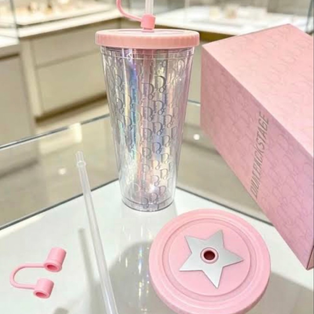 Dior Backstage Pink Hologram Tumbler (700ml) NIB
